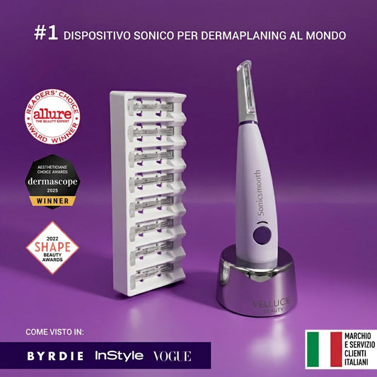 Il dermaplaning senza il rischio del "fai-da-te". Sicurezza brevettata + tecnologia sonica